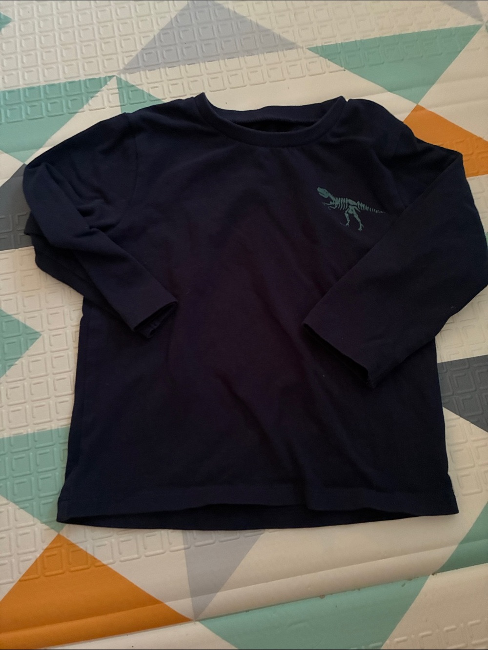 20/25$ 🧸 Kids Long Sleeve Navy Tee with Dinosaur Graphic